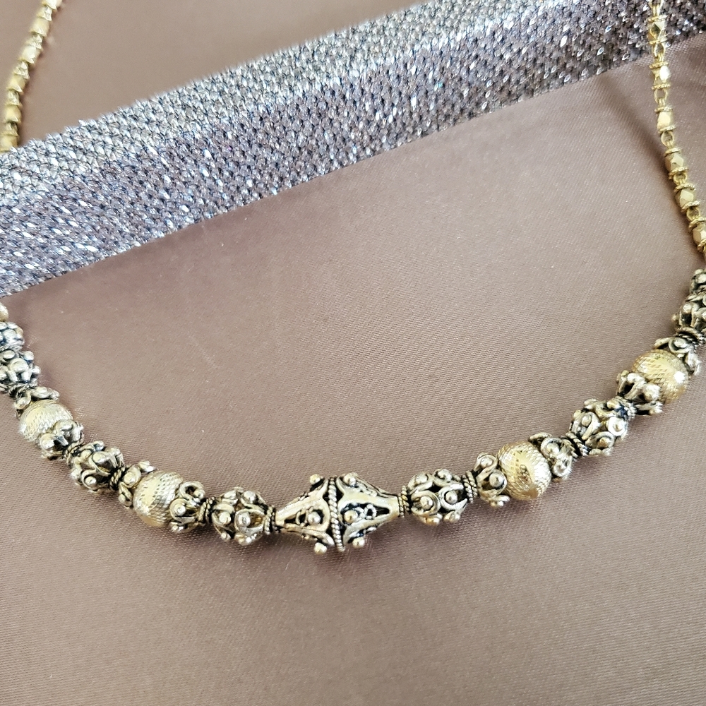 Vintage Gold Plated Sterling Silver Necklace View 5
